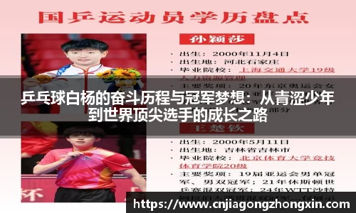 乒乓球白杨的奋斗历程与冠军梦想：从青涩少年到世界顶尖选手的成长之路